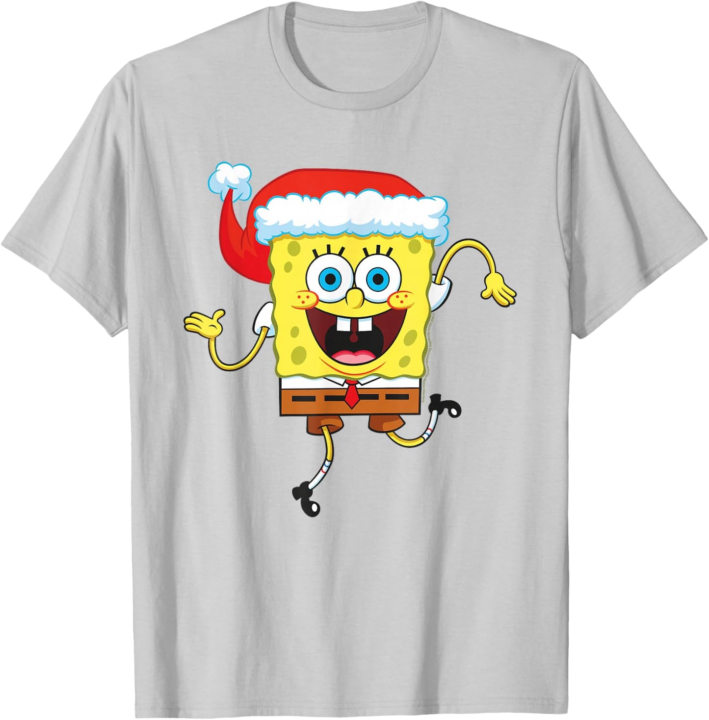 SpongeBob SquarePants Christmas Santa Hat T-Shirt - T-Shirt | Ash
