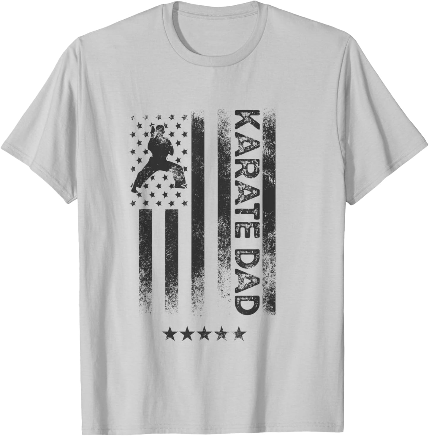 USA American Flag - Karate Dad T-Shirt - T-Shirt | Ash