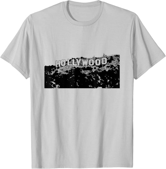 Hollywood California Photo Art USA CA Cali US America Sign T-Shirt - T-Shirt | Ash