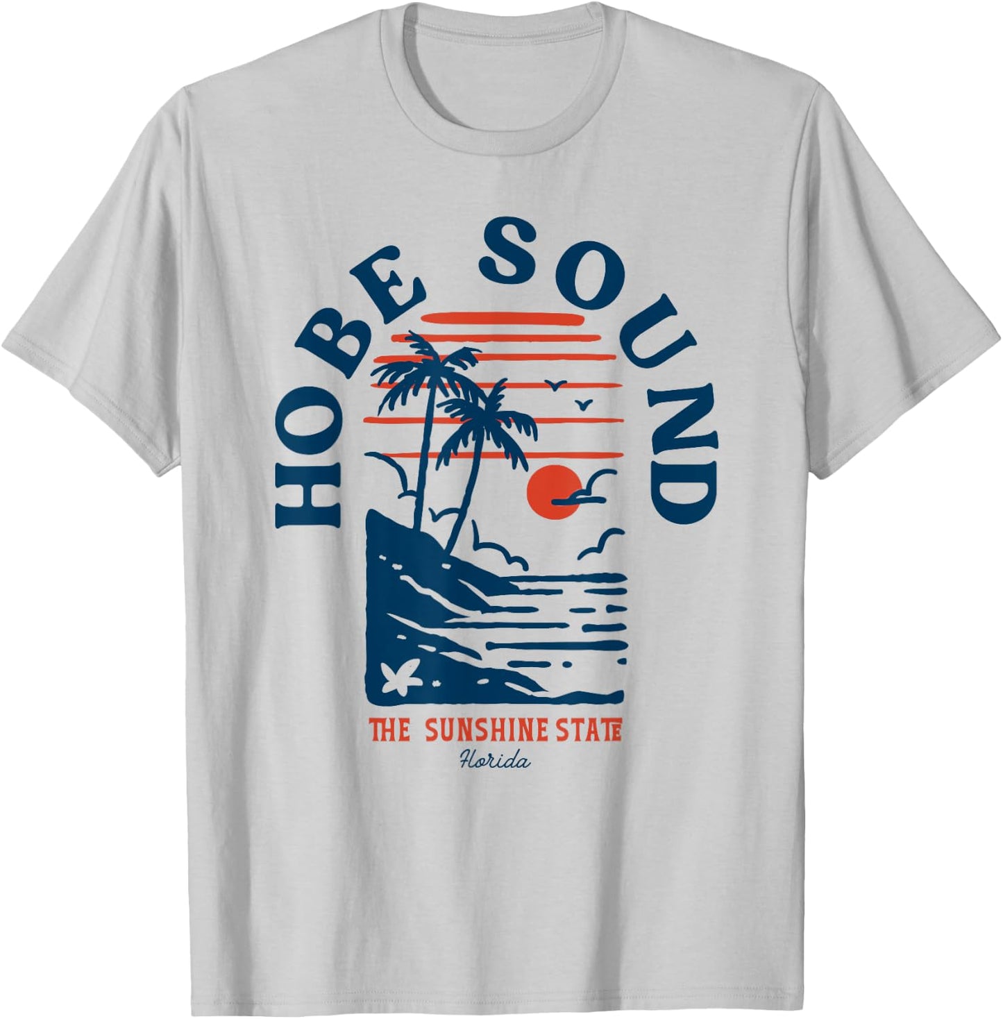 Hobe Sound Florida Retro Surfer Vintage Beach Men Women T-Shirt - T-Shirt | Ash