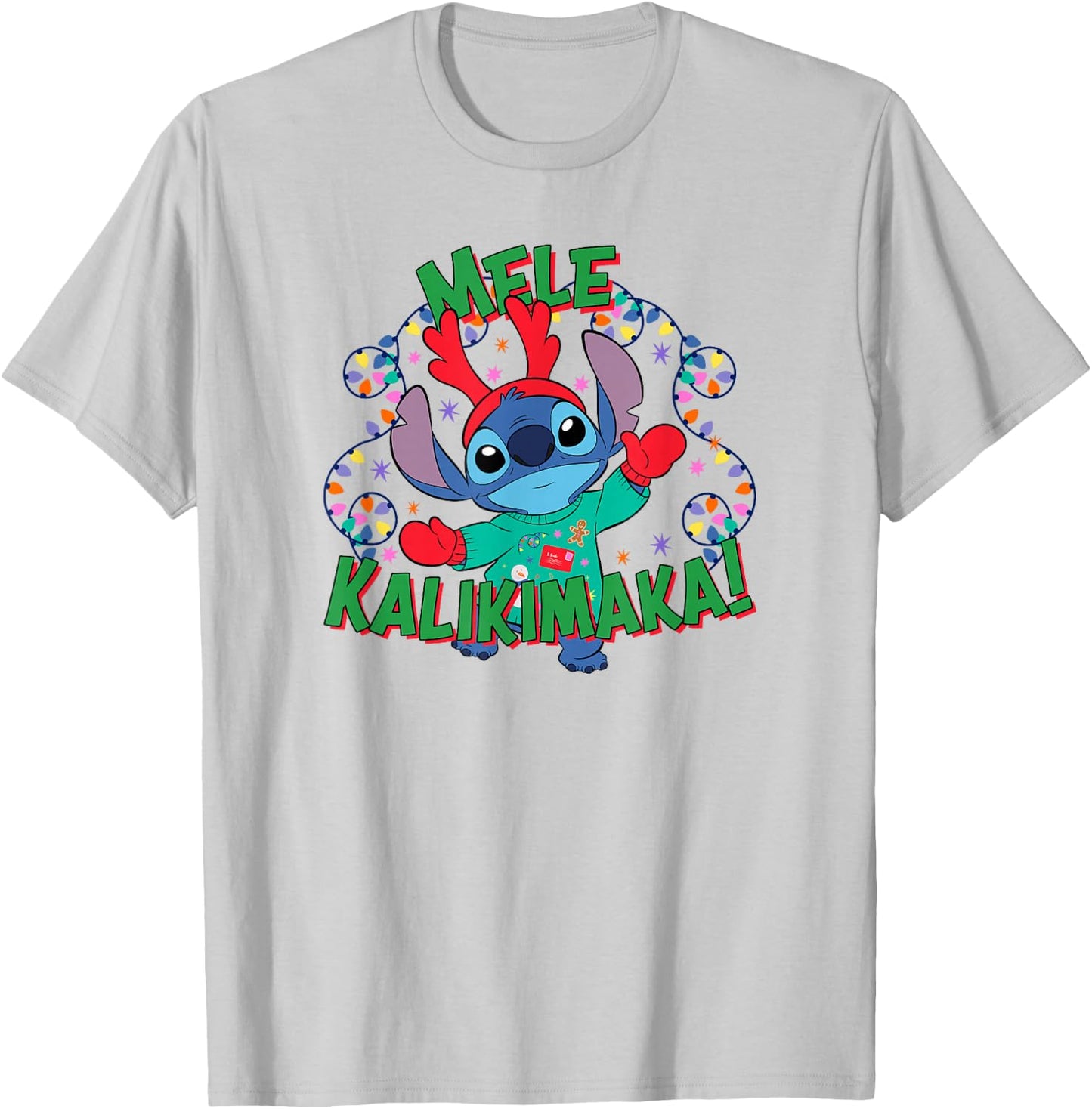 Disney Lilo & Stitch Christmas Mele Kalikimaka! T-Shirt - T-Shirt | Ash
