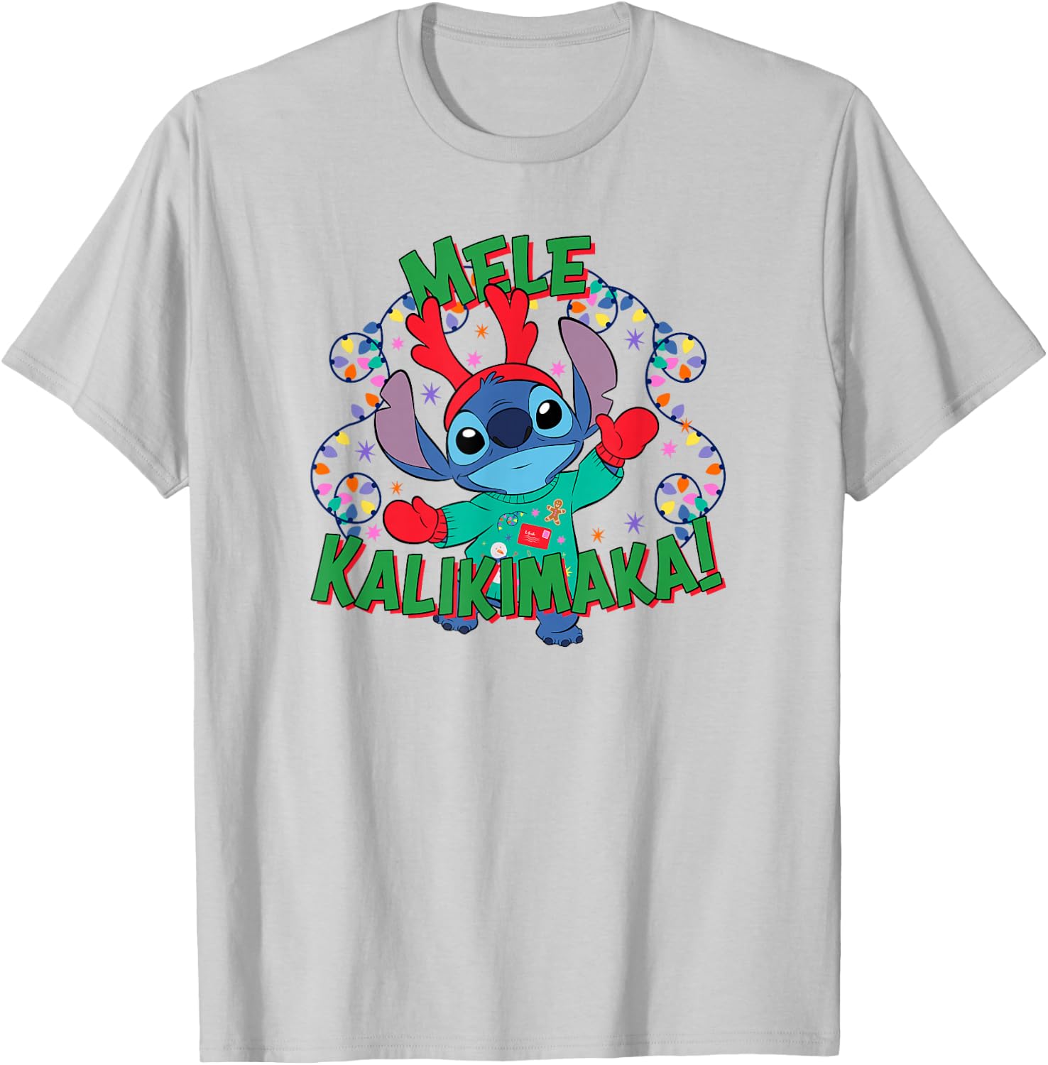 Disney Lilo & Stitch Christmas Mele Kalikimaka! T-Shirt - T-Shirt | Ash