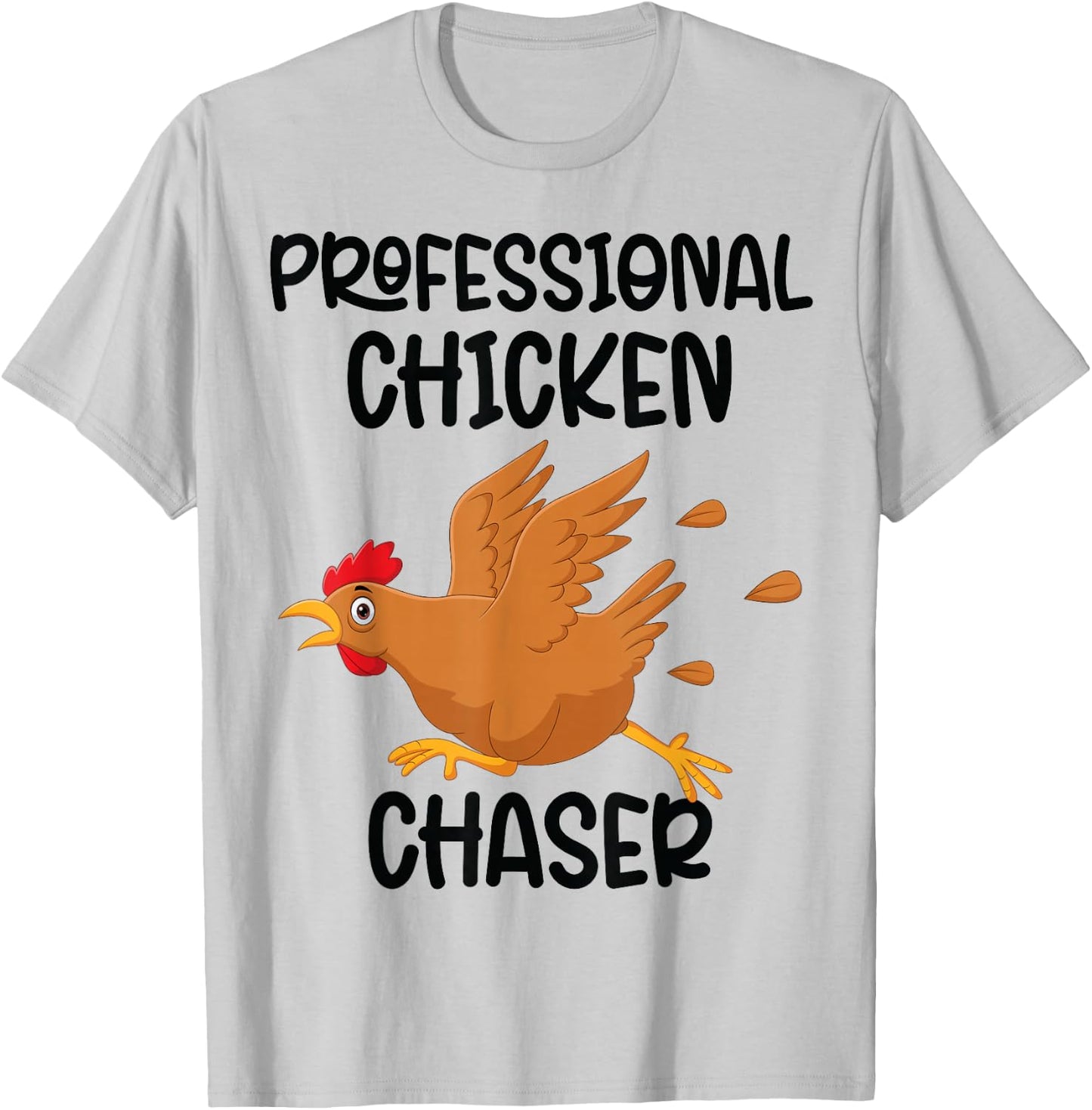 Professional Chicken Chaser Funny Farm Farmer Kids Running T-Shirt - T-Shirt | Ash