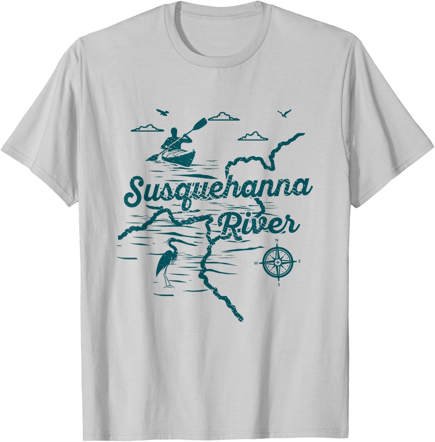 Susquehanna River Nature Lover Kayaking Pennsylvania Kayaker T-Shirt - T-Shirt | Ash