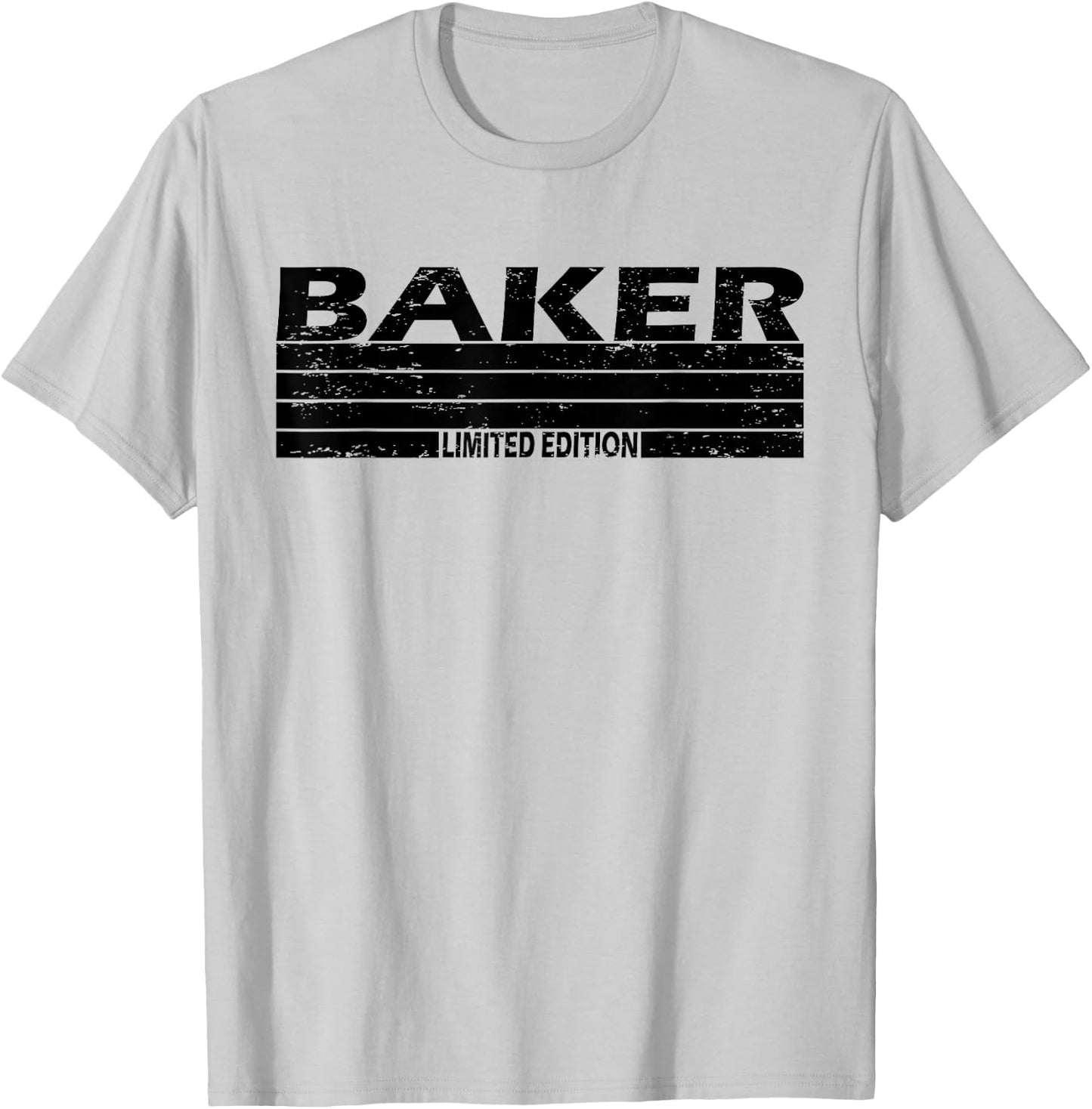 Baker Surname Limited Edition Retro Vintage Style Sunset T-Shirt - T-Shirt | Ash