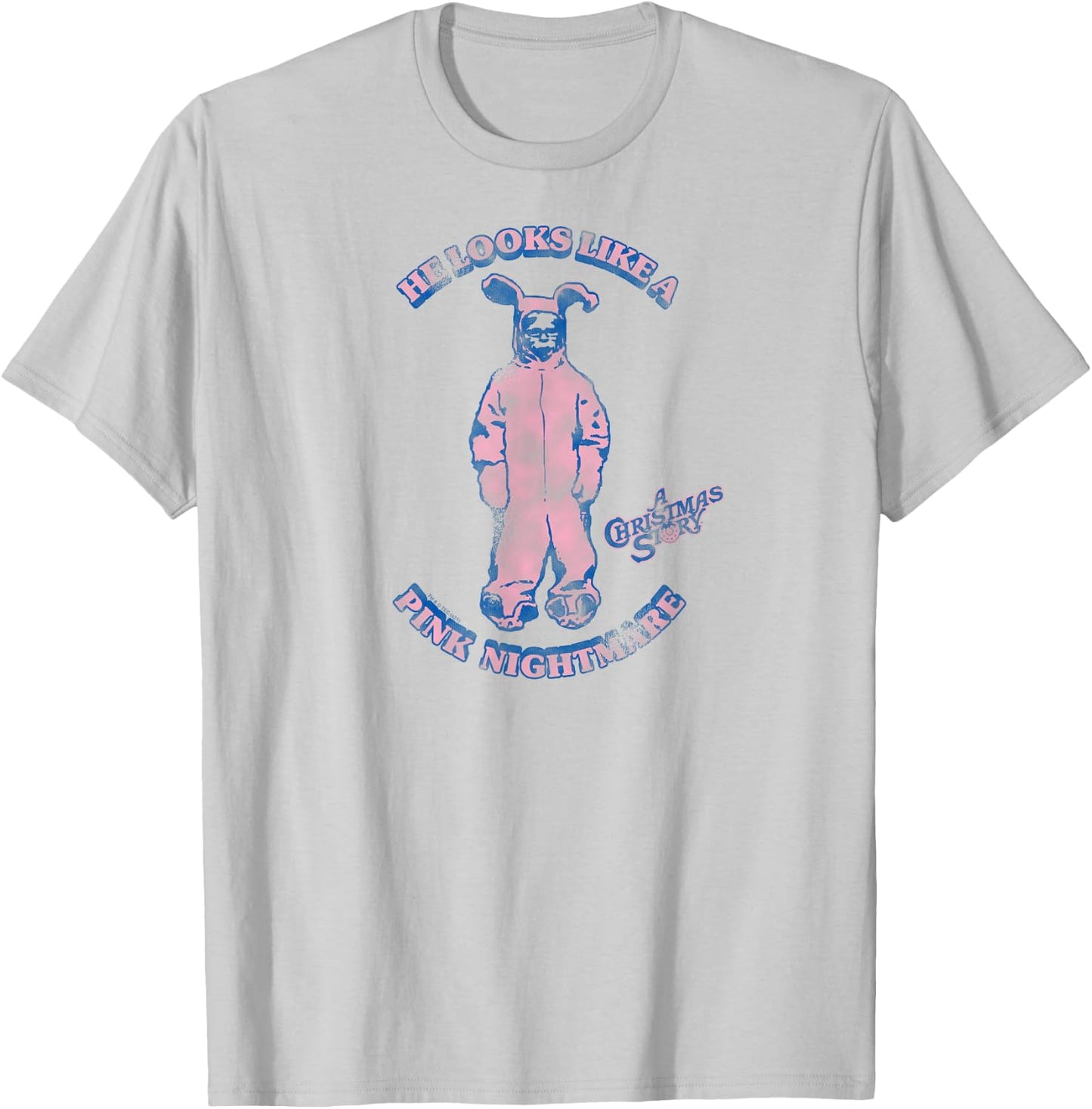 A Christmas Story Ralphie Looks Like A Pink Nightmare Funny T-Shirt - T-Shirt | Ash