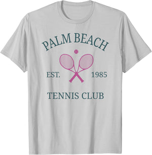 Beach Florida Athletics Tennis Club Racquet Prep T-Shirt - T-Shirt | Ash
