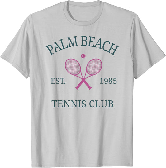 Beach Florida Athletics Tennis Club Racquet Prep T-Shirt - T-Shirt | Ash