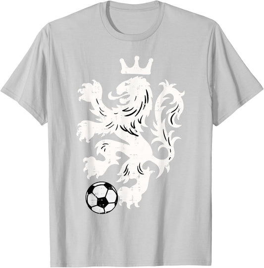 Netherlands Lion Dutch Orange Soccer Fan Men Women Kids T-Shirt - T-Shirt | Ash