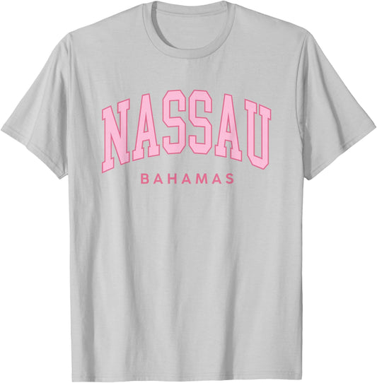 Nassau Bahamas Preppy Retro Throwback Pink Souvenir T-Shirt - T-Shirt | Ash