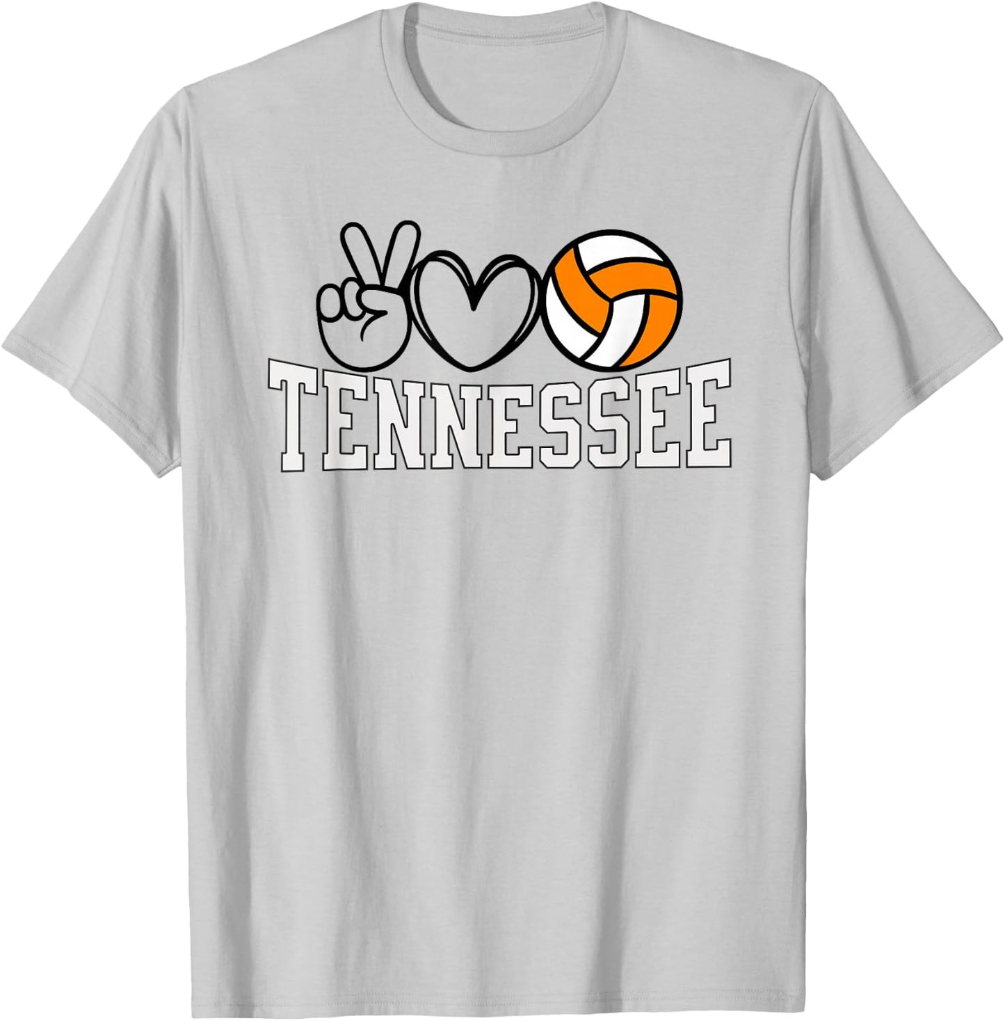 Tennessee Volunteer State Volleyball | Peace Love Volleyball T-Shirt - T-Shirt | Ash