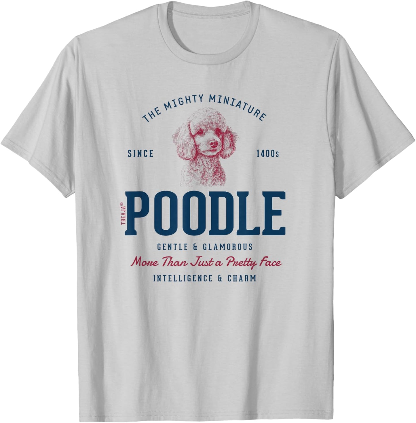 Retro Styled Vintage Miniature Poodle T-Shirt - T-Shirt | Ash