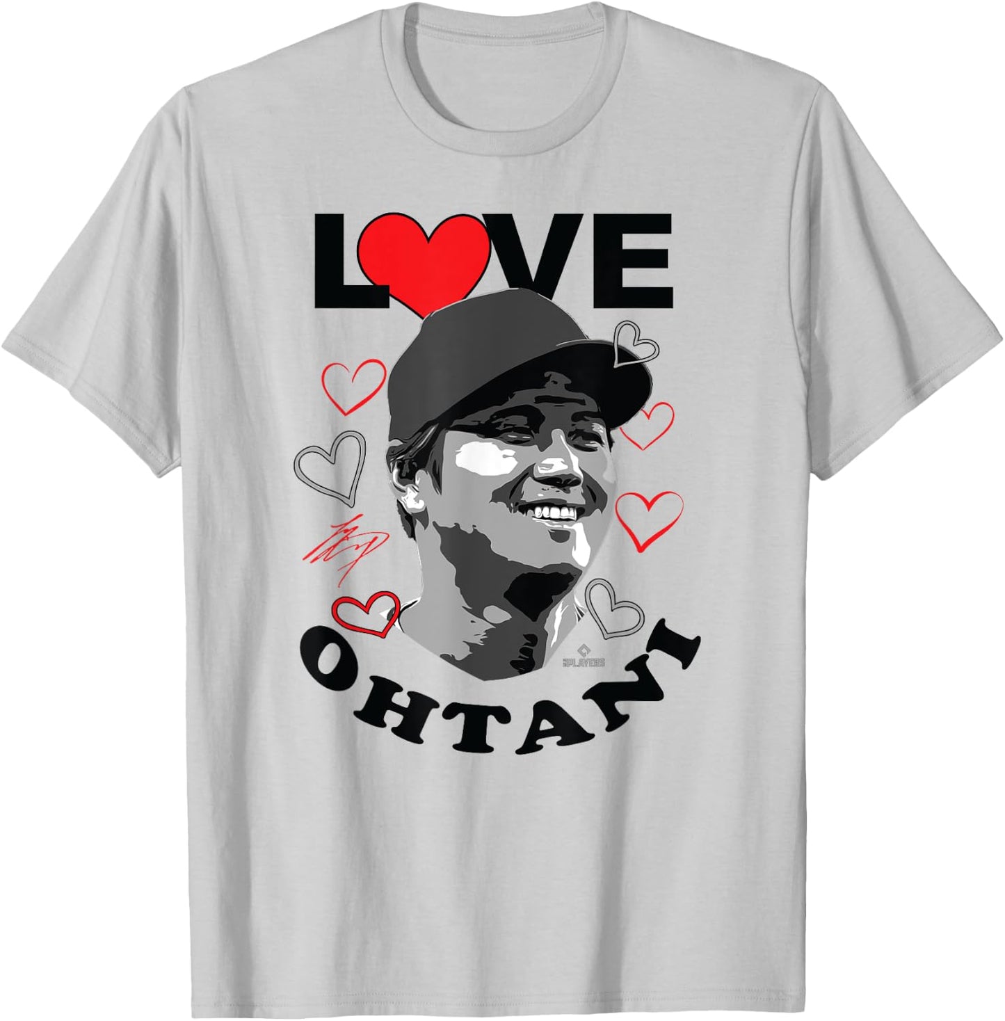 Love Shohei Ohtani Valentine Los Angeles Baseball MLBPA T-Shirt - T-Shirt | Ash