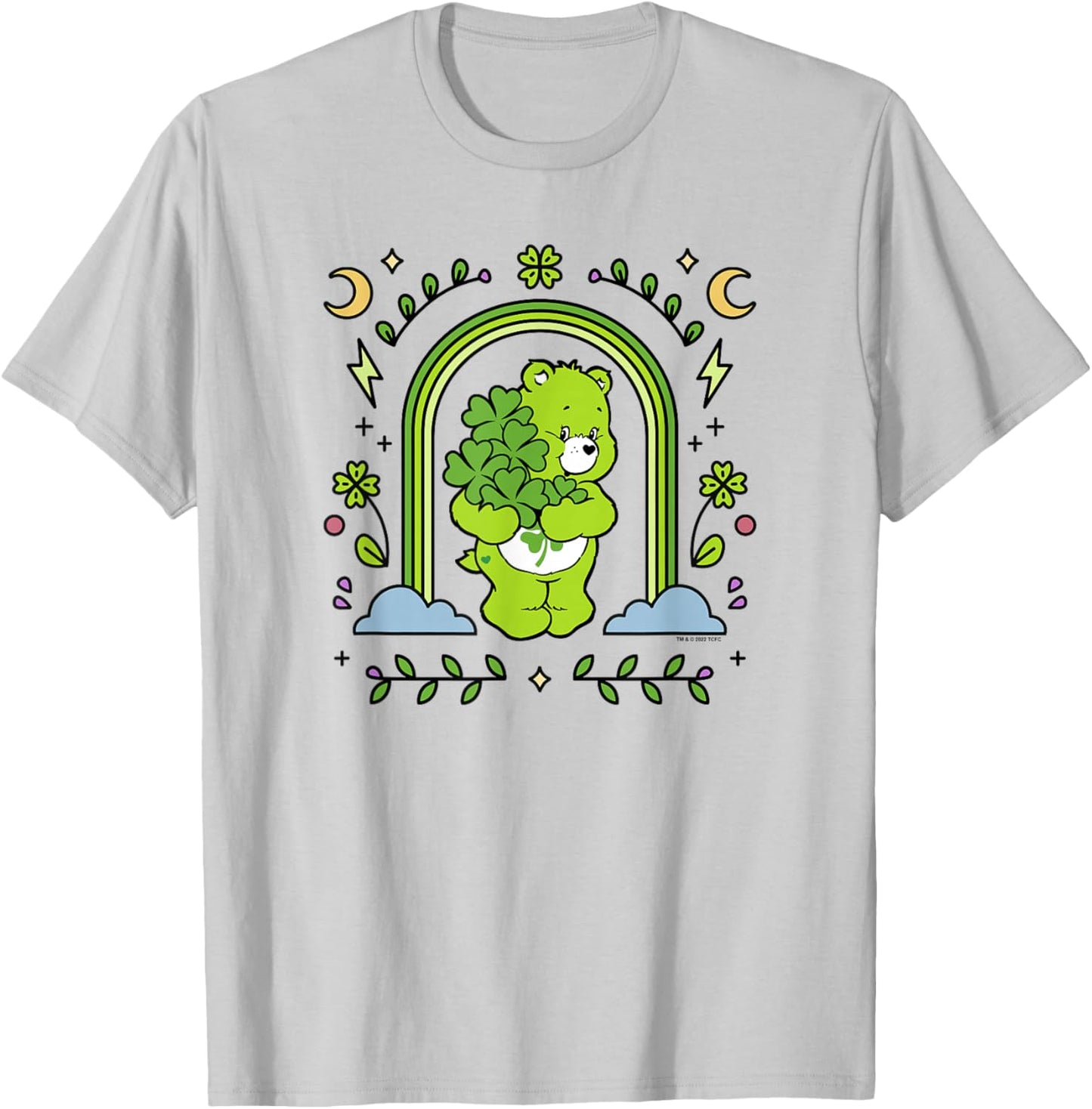 Care Bears St. Patrick's Day Good Luck Bear Rainbow Arch T-Shirt - T-Shirt | Ash