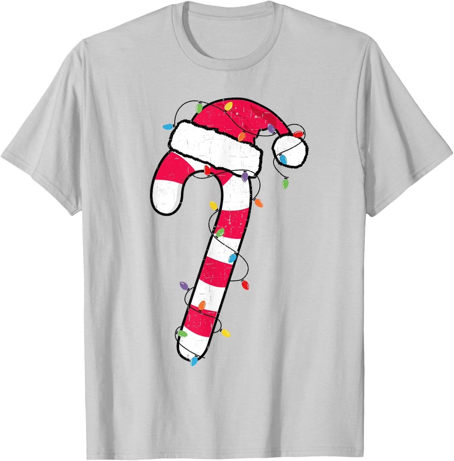 Christmas Candy Cane Santa Xmas Kids Toddler Youth Women Men T-Shirt - T-Shirt | Ash