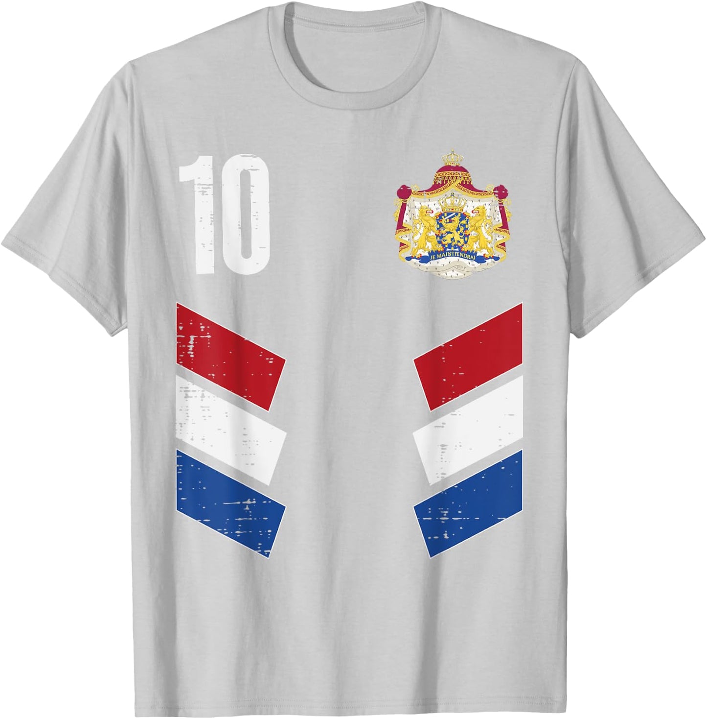 Netherlands Flag Number 10 Soccer Fan Men Women Kids Boys T-Shirt - T-Shirt | Ash