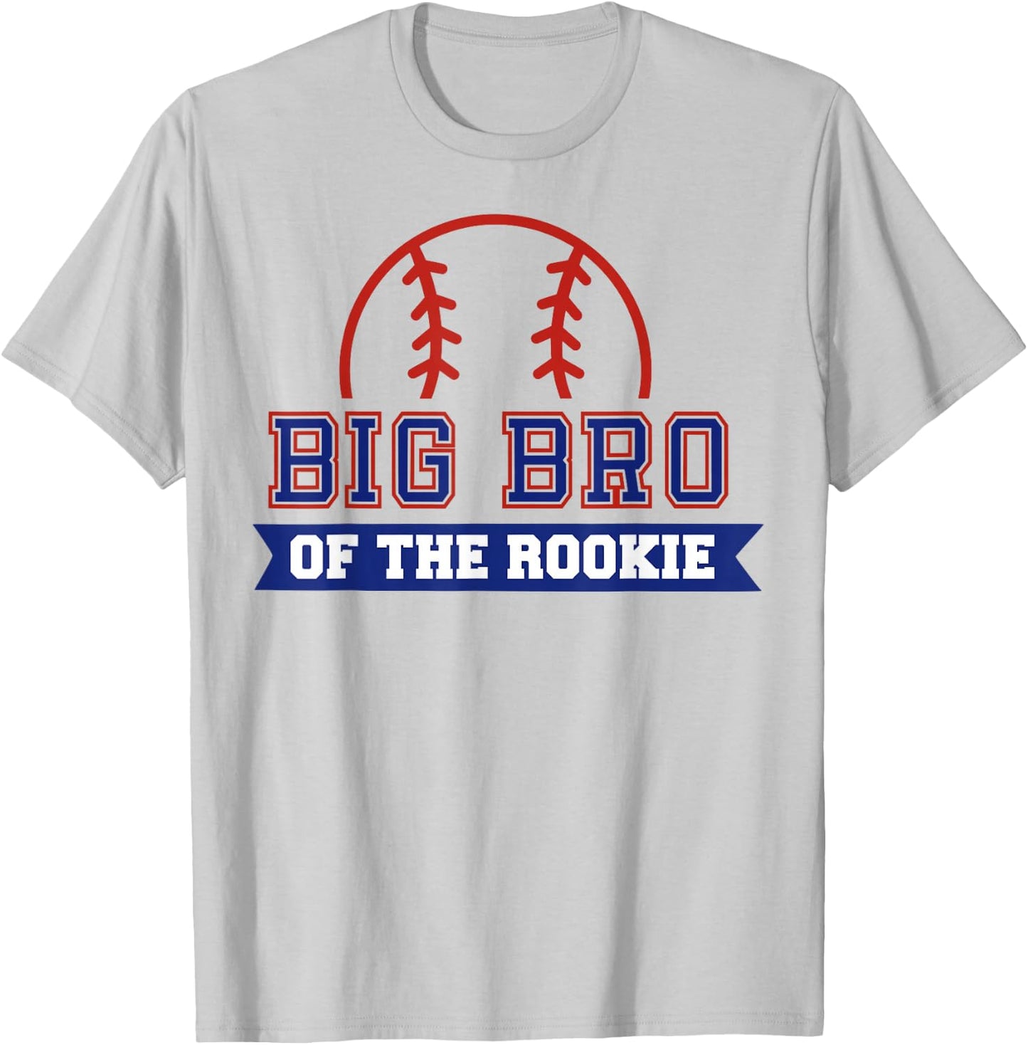 Big Brother of Rookie 1st Birthday Baseball Theme Matching T-Shirt - T-Shirt | Ash