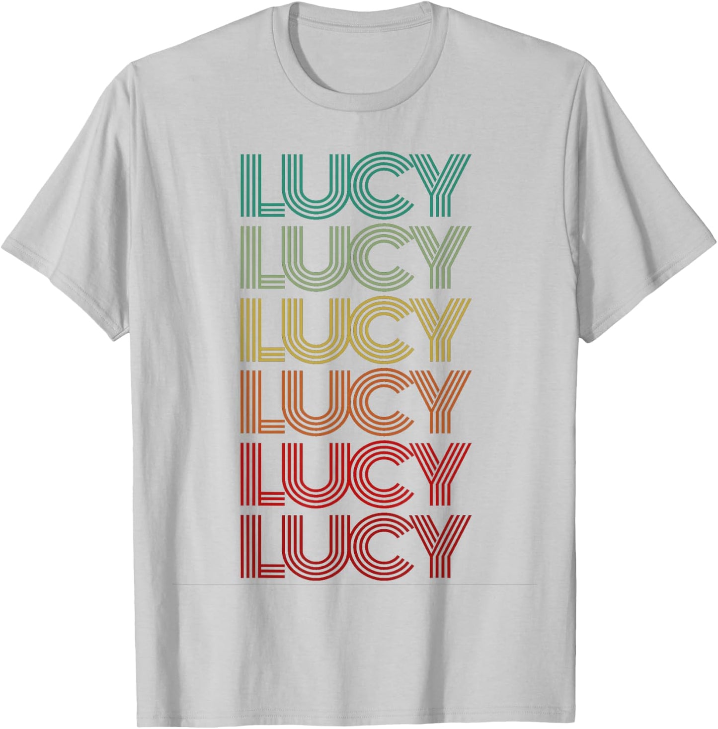First Name LUCY Girl Retro Personalized Groovy 60s Birthday T-Shirt - T-Shirt | Ash
