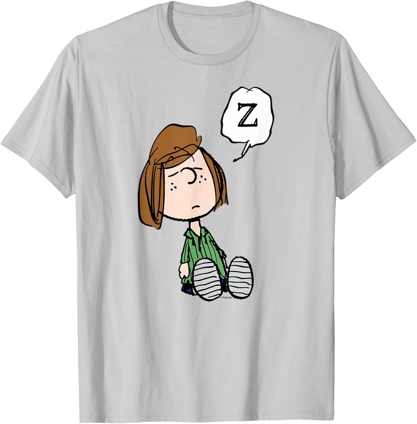 Peanuts Peppermint Patty Doze Blue Cartoon - -Adults, Boys - Short Sleeve, Classic Fit, Small T-Shirt - T-Shirt | Ash