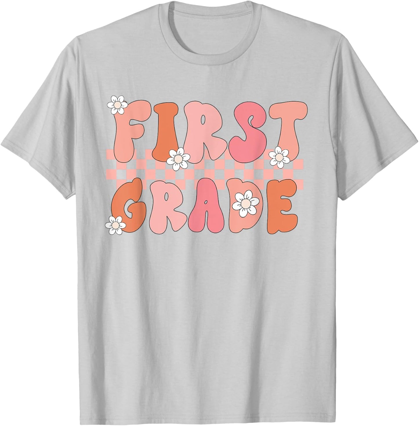 First Grade Teacher Retro Vintage 1st Grade Teacher Team Women Girls Kids T-Shirt - T-Shirt | Ash