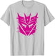 Transformers Evergreen Decepticon Glitch Logo T-Shirt - T-Shirt | Ash