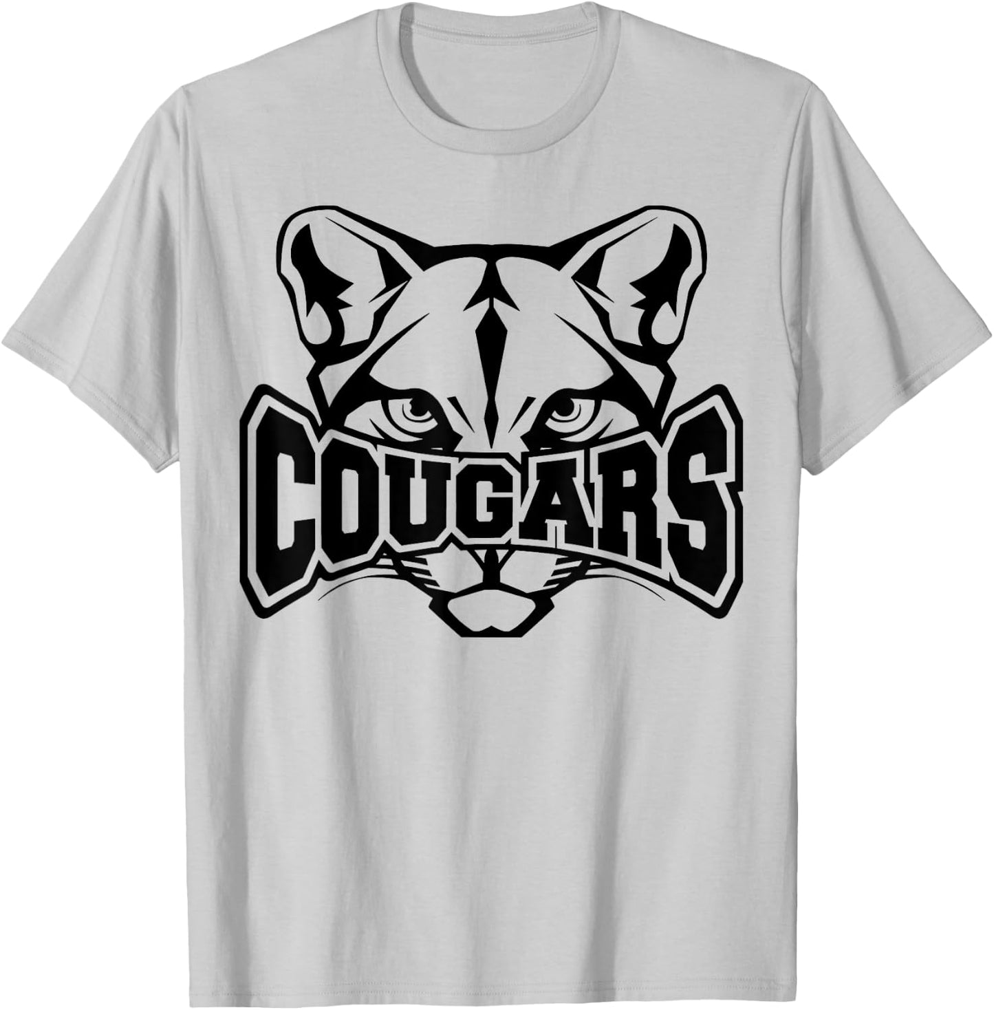 Cougars School Sports Fan Team Spirit T-Shirt - T-Shirt | Ash