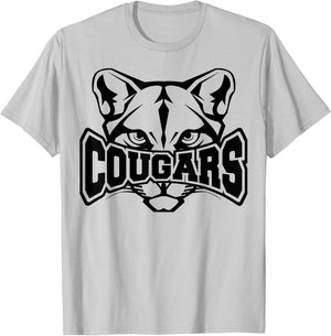 Cougars School Sports Fan Team Spirit T-Shirt - T-Shirt | Ash