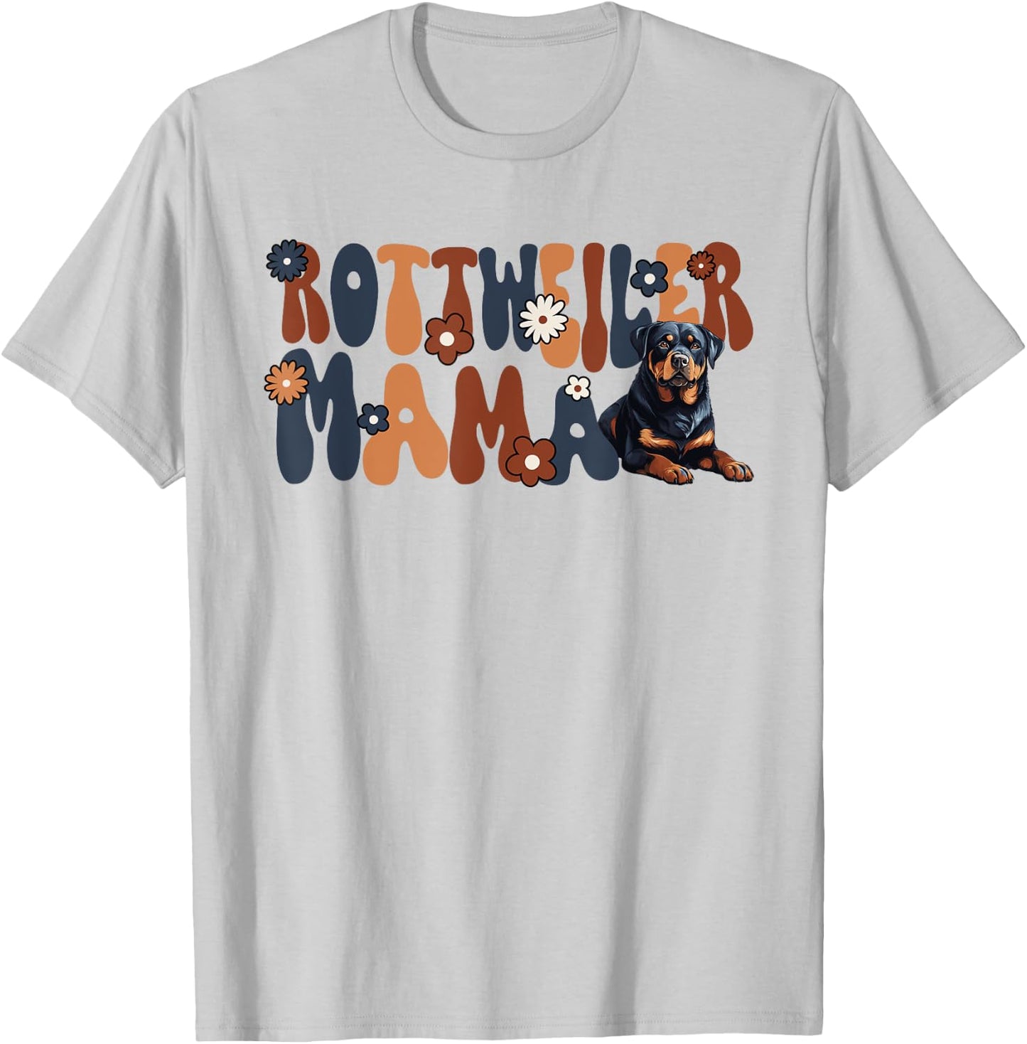 Rottweiler Groovy World's Best Rottweiler Mama T-Shirt - T-Shirt | Ash