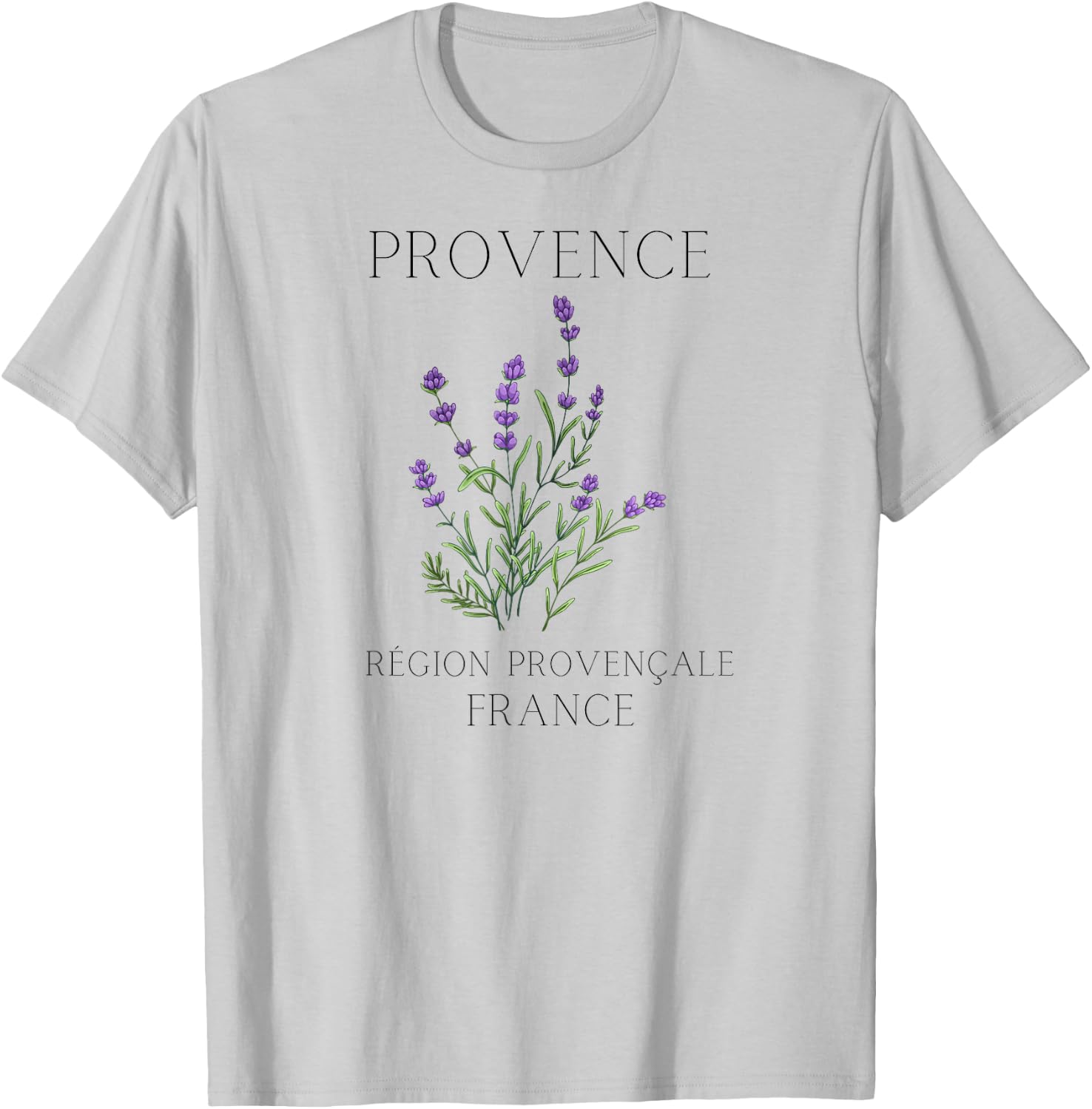Aesthetic Adventures, Designed in California - Provence, France - French Lavender, Region Provenale T-Shirt - T-Shirt | Ash