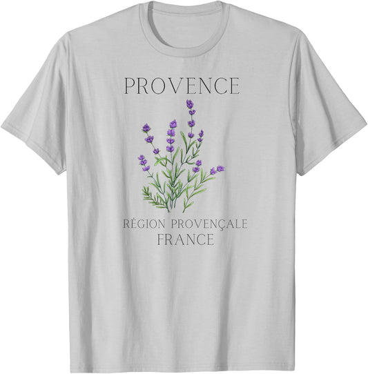 Aesthetic Adventures, Designed in California - Provence, France - French Lavender, Region Provenale T-Shirt - T-Shirt | Ash