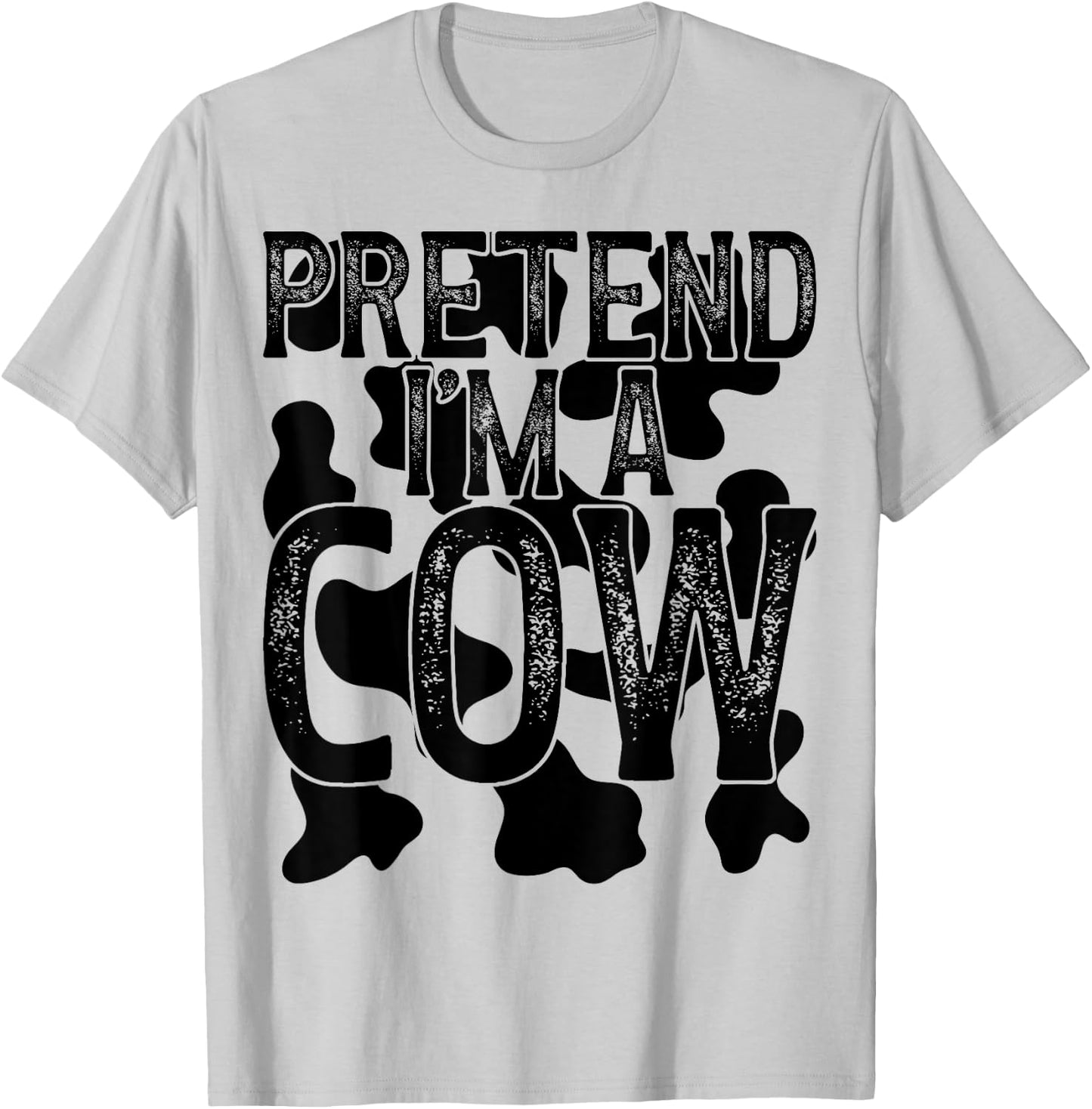 Vintage Pretend I'm a Cow Halloween Last Minute Costume T-Shirt - T-Shirt | Ash