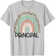 Principal Rainbow Leopard Funny Principal Appreciation T-Shirt - T-Shirt | Ash