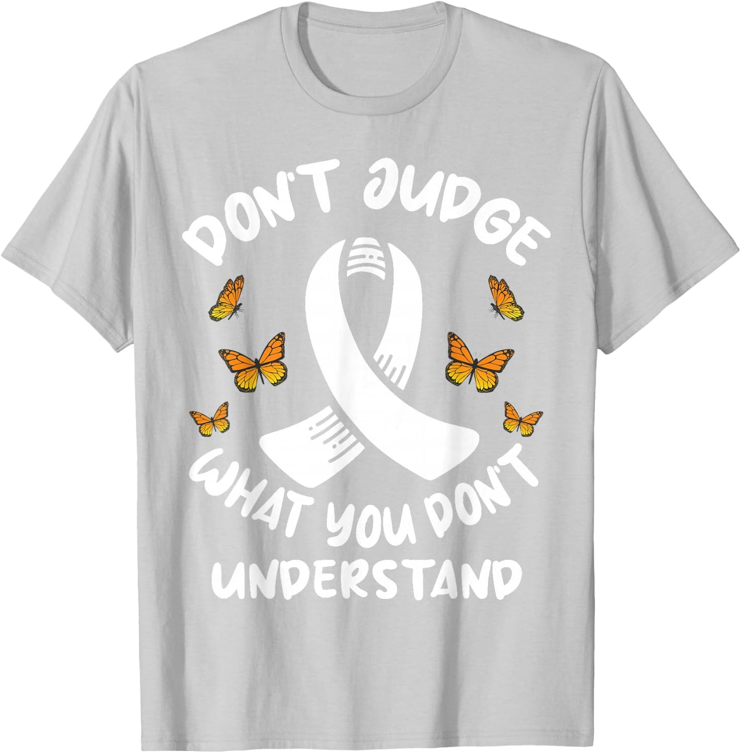 Multiple Sclerosis MS Butterfly T-Shirt - T-Shirt | Ash