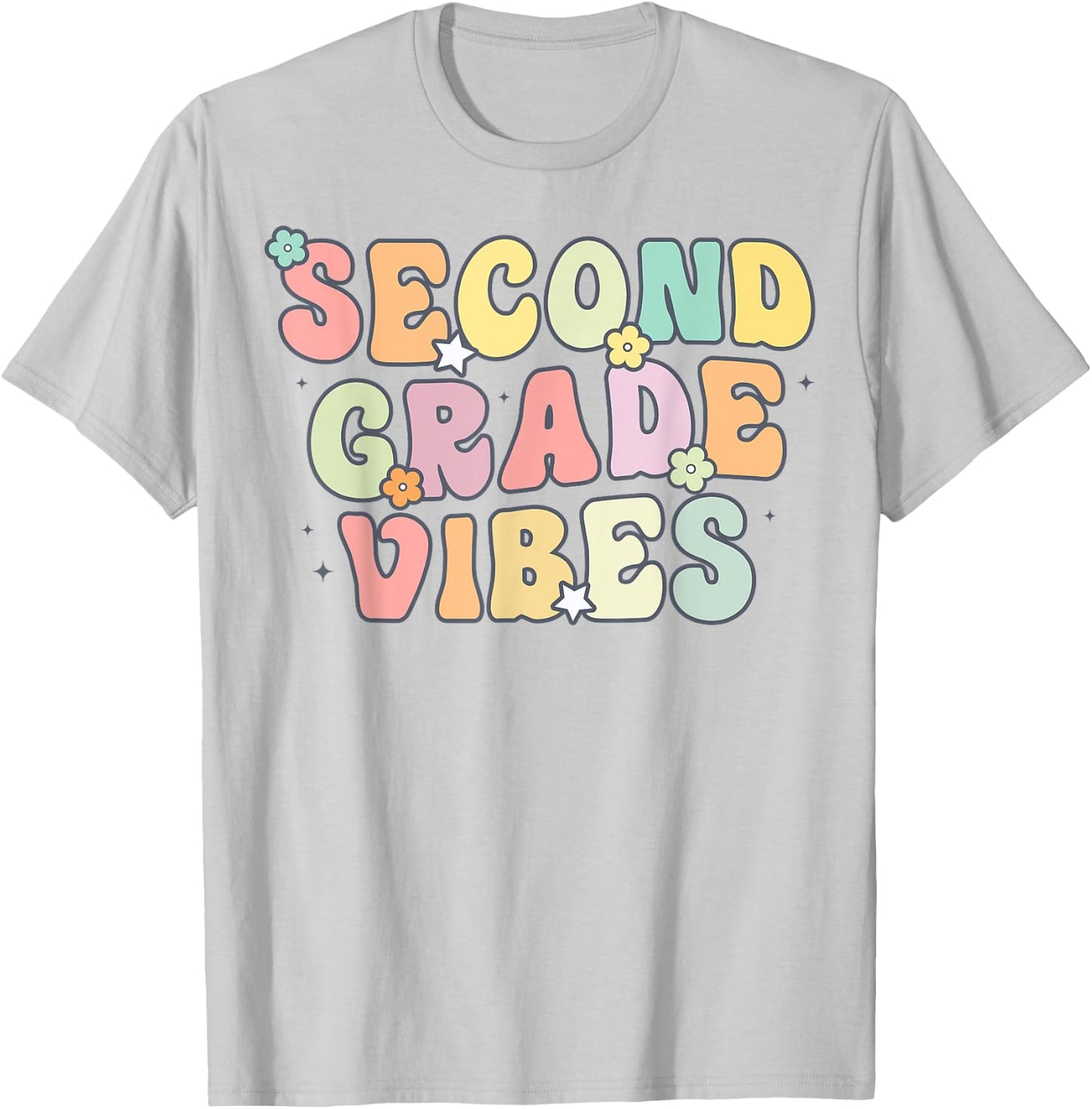 Second Grade Vibes Retro 2nd Grade Teacher 1st Day Of School T-Shirt - T-Shirt | Ash