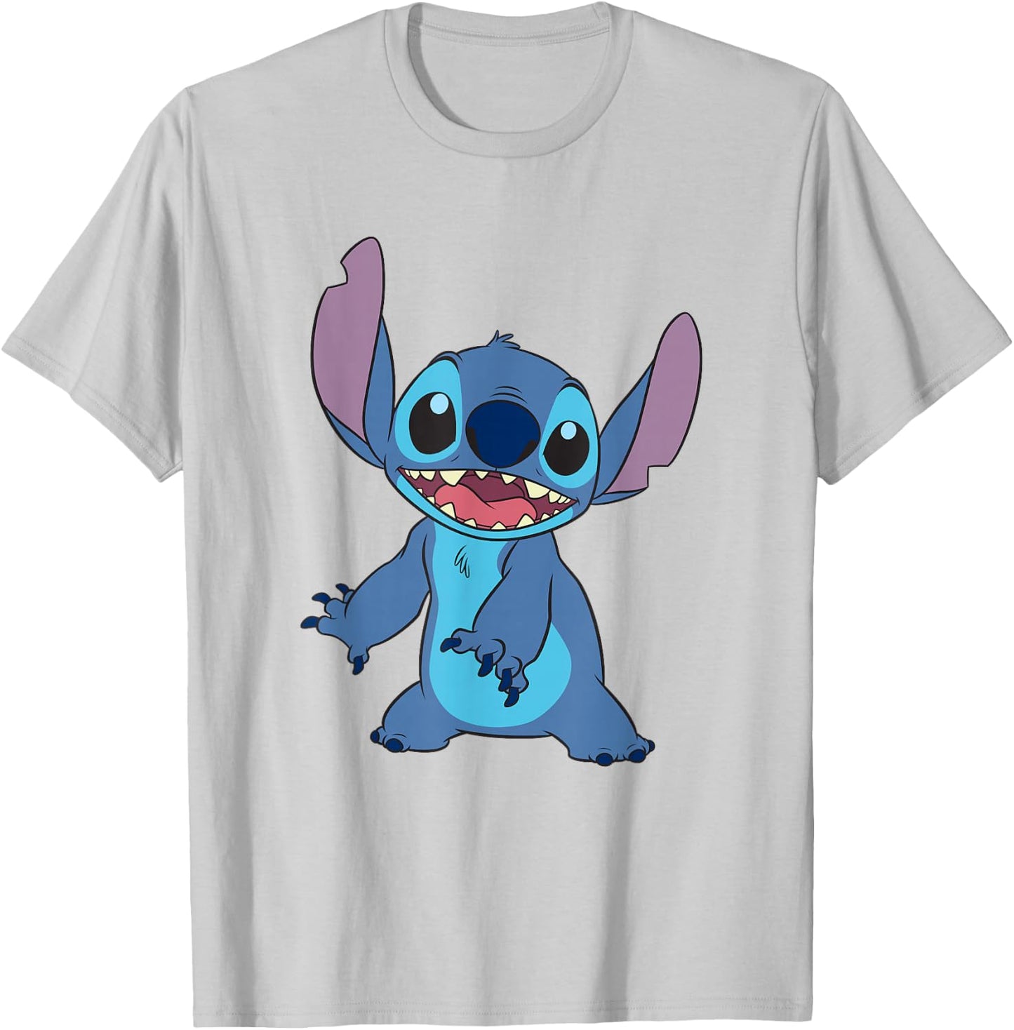 Disney Lilo & Stitch Happy Stitch Full Body Shot T-Shirt - T-Shirt | Ash