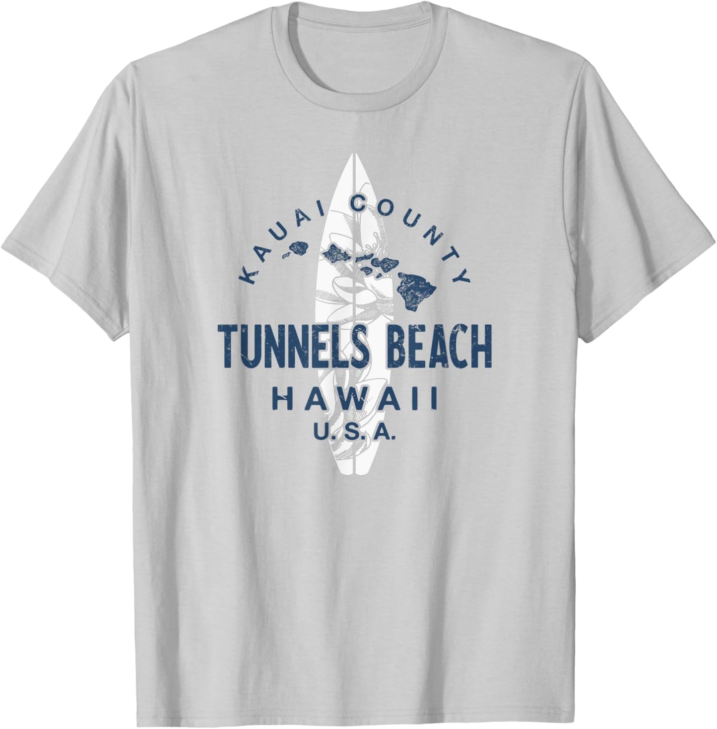 Tunnels Beach Kauai Hawaii Vintage Surfing Women Kids T-Shirt - T-Shirt | Ash