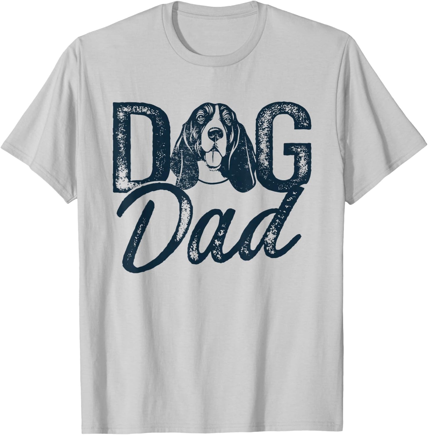 Basset Hound Dog Dad T-Shirt - T-Shirt | Ash
