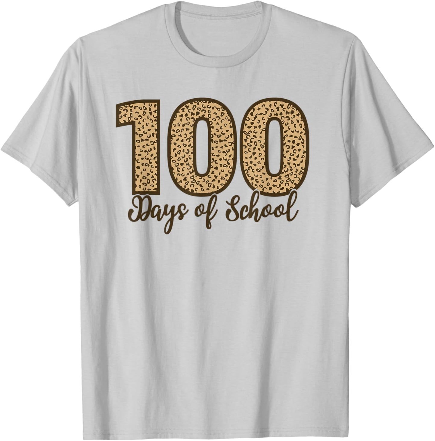 AS Cheetah Leopard 100 Days of School T-Shirt - T-Shirt | Ash