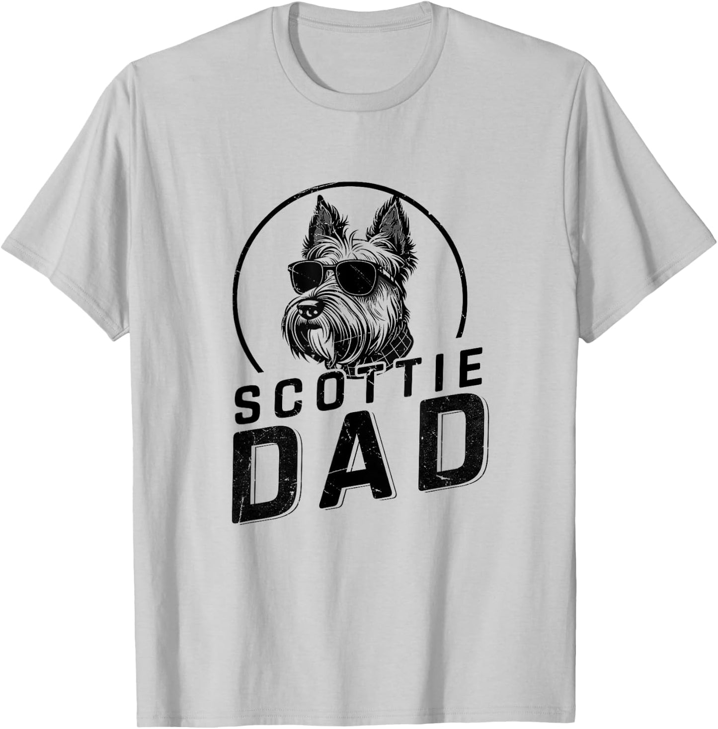 Scottie Dad Dog Owner Gifts Funny Dog Dad Christmas T-Shirt - T-Shirt | Ash