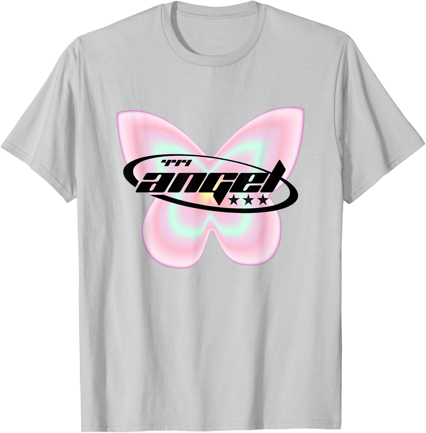 Y2K Girl 444 Angel Number Butterfly Fairy Aesthetic T-Shirt - T-Shirt | Ash