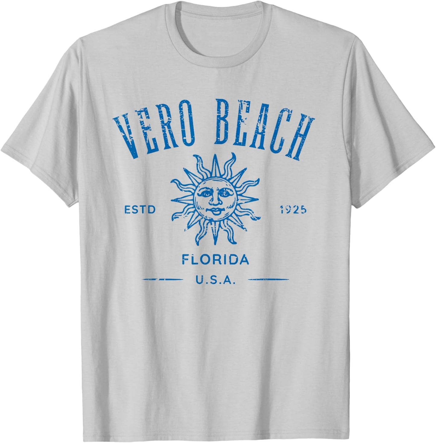 Vero Beach Florida Vintage Distressed Style Design Souvenir T-Shirt - T-Shirt | Ash