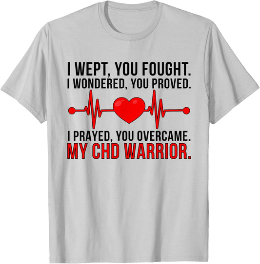 CHD Mom Of A CHD Warrior Mother Congenital Heart Disease T-Shirt - T-Shirt | Ash