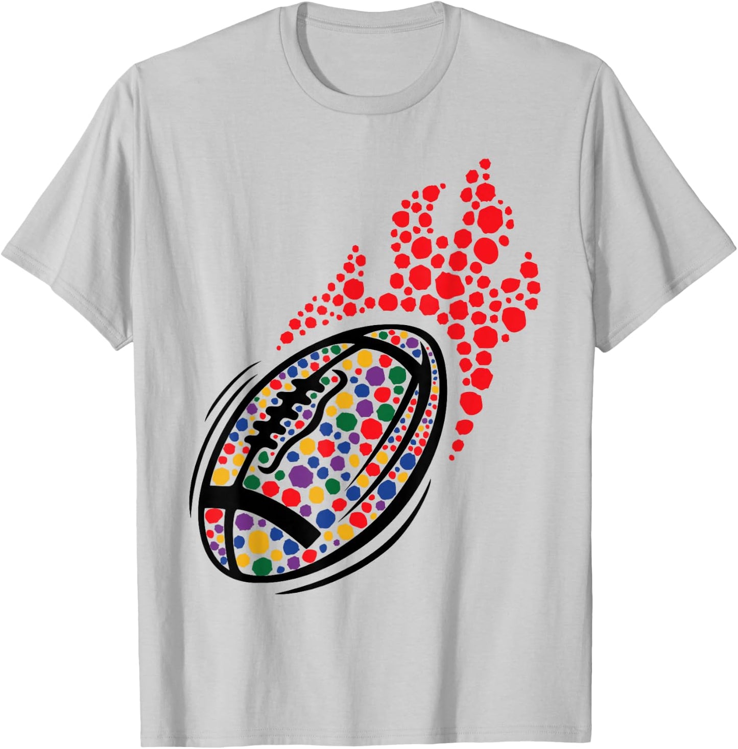 Football International Dot Day Men Boys Ball Sport Colorful T-Shirt - T-Shirt | Ash