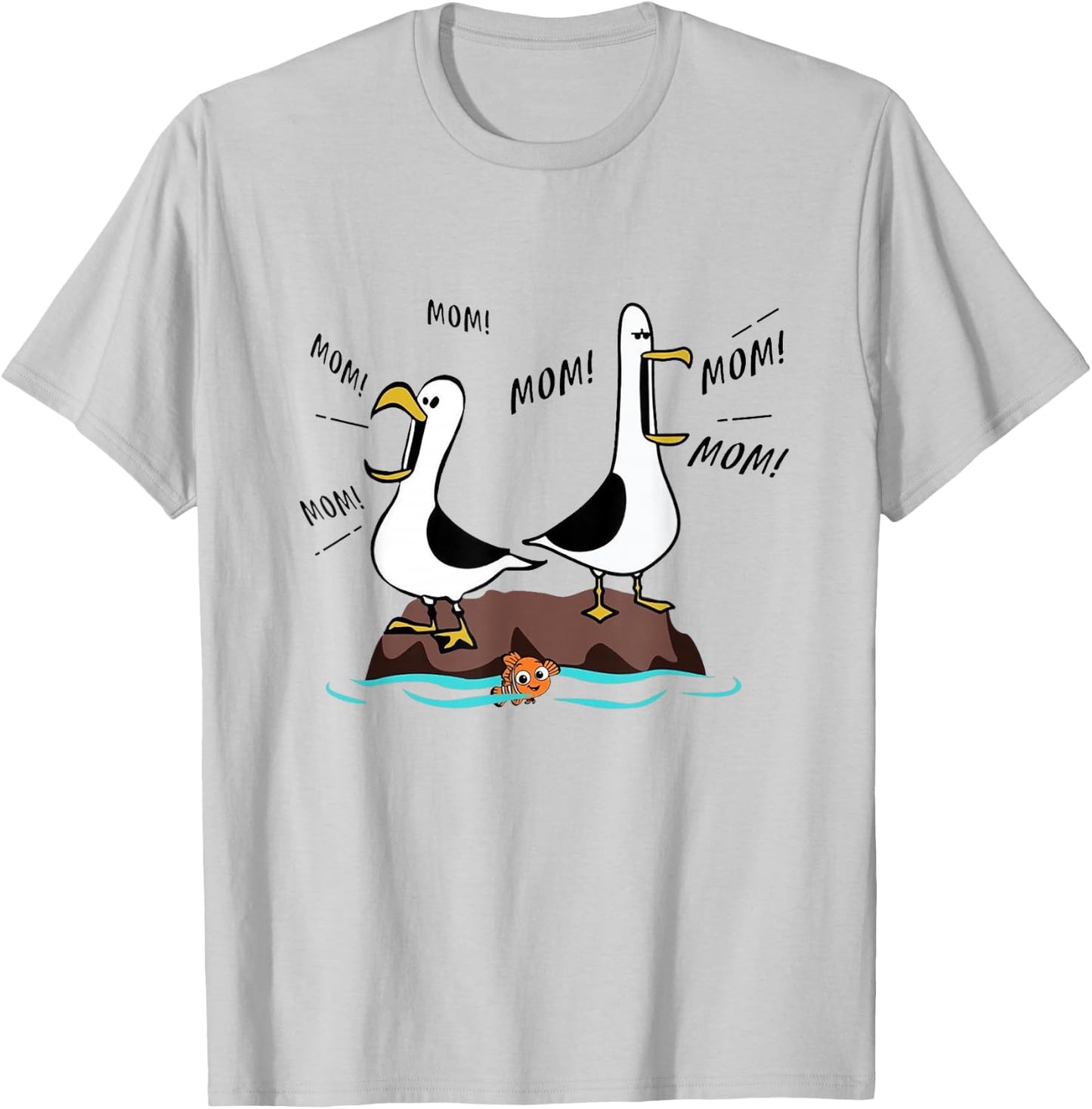 Mom Mom Mom Seagull Family Mother T-Shirt - T-Shirt | Ash