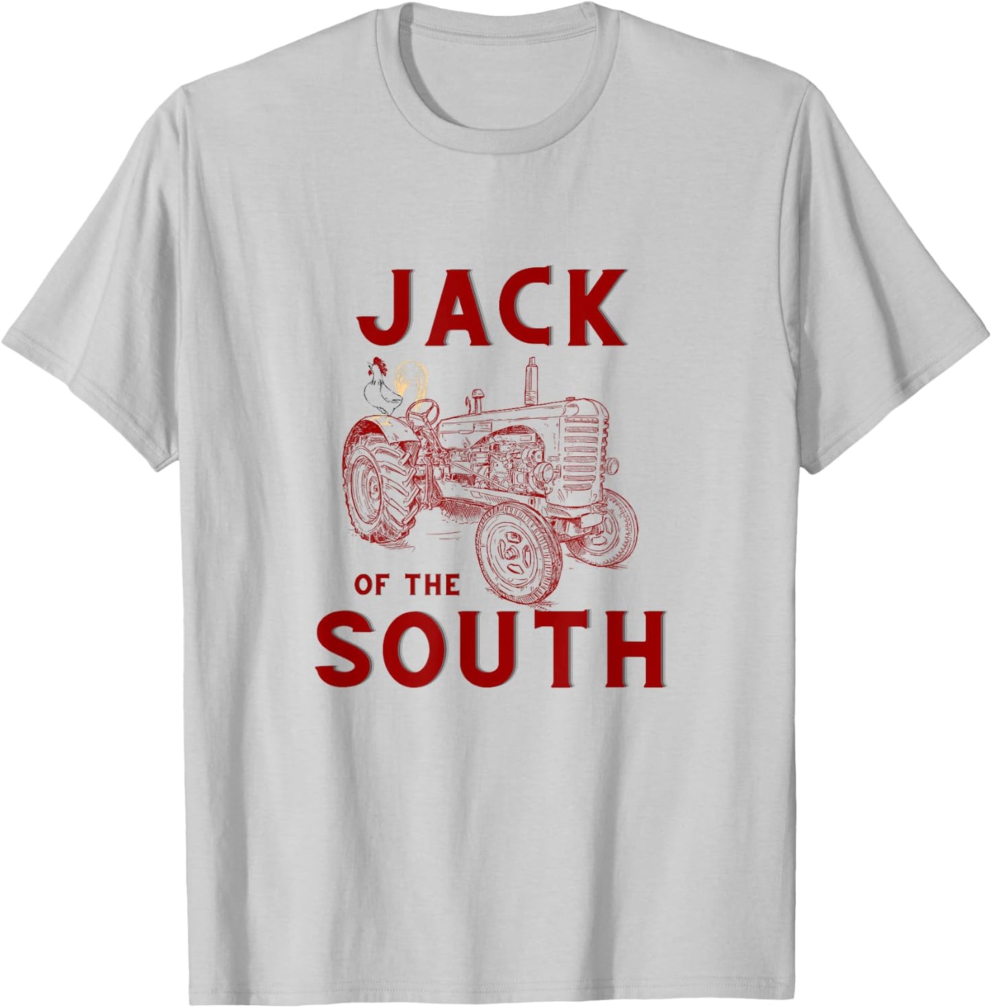 Jack of the South Chicken on Red Tractor Farm Life T-Shirt - T-Shirt | Ash