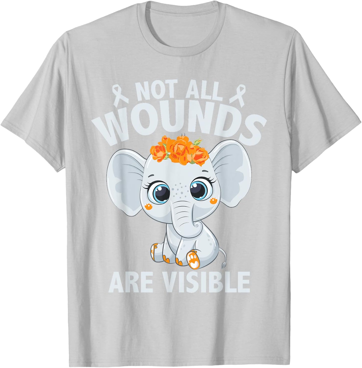 Cute Multiple Sclerosis Awareness MS Elephant T-Shirt - T-Shirt | Ash