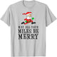 May All Your Miles Be Merry Cartoon Running Santa T-Shirt - T-Shirt | Ash