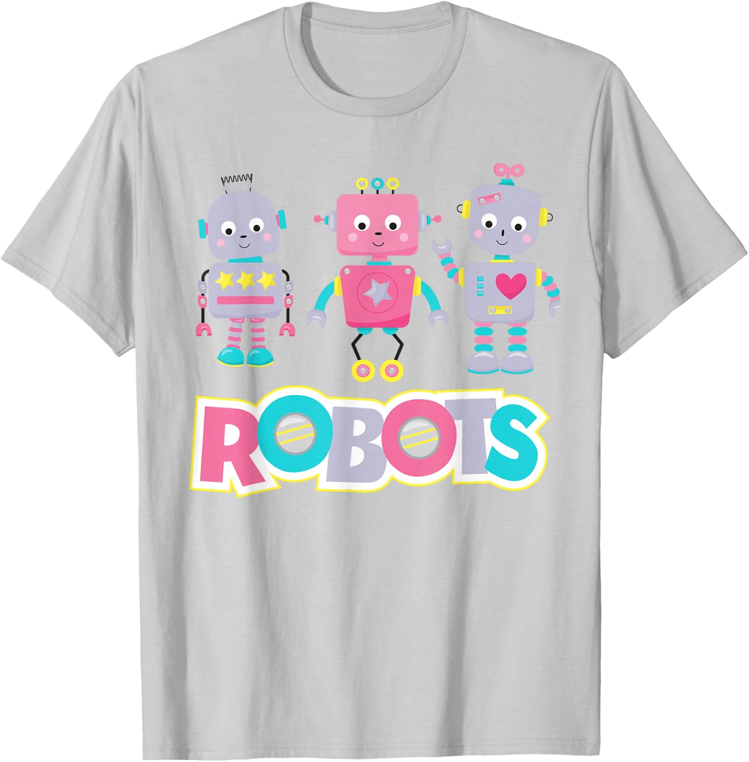 Cute Cartoon Shirt for Kids Girl T Shirt Robot T-Shirt - T-Shirt | Ash