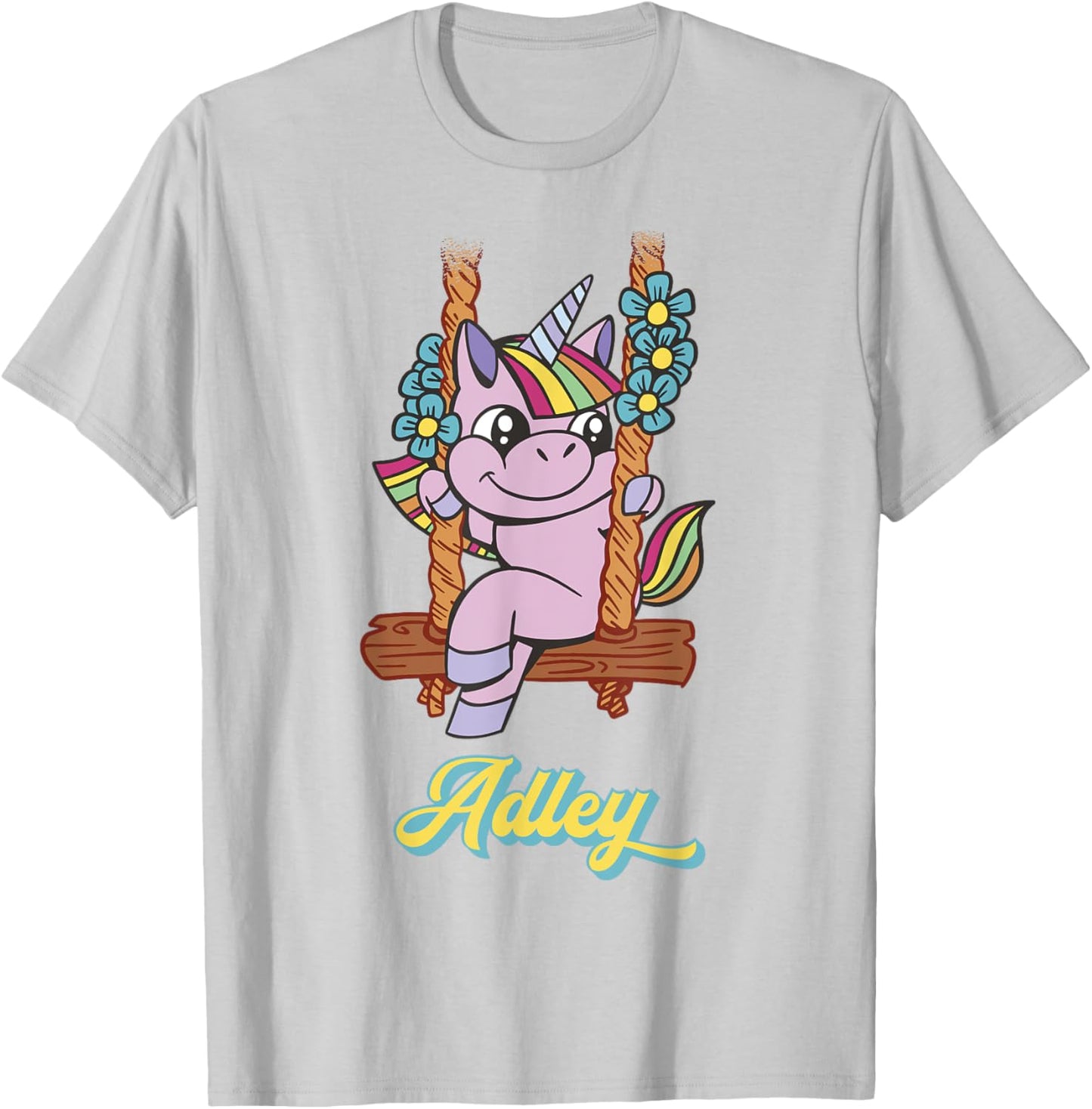 Adley Merch Unicorn Design T-Shirt - T-Shirt | Ash