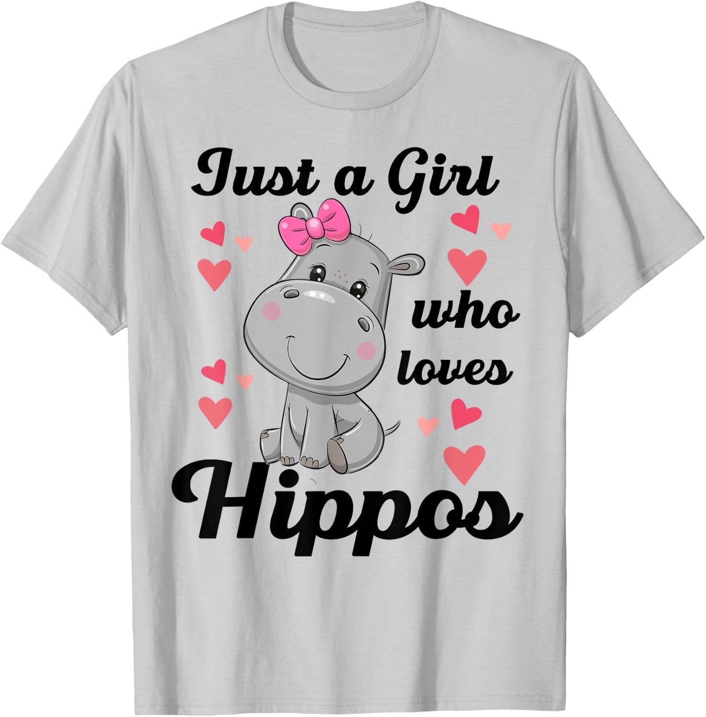 Cute Hippo-Shirt Just A Girl Who Loves Hippo Kids Toddler T-Shirt - T-Shirt | Ash